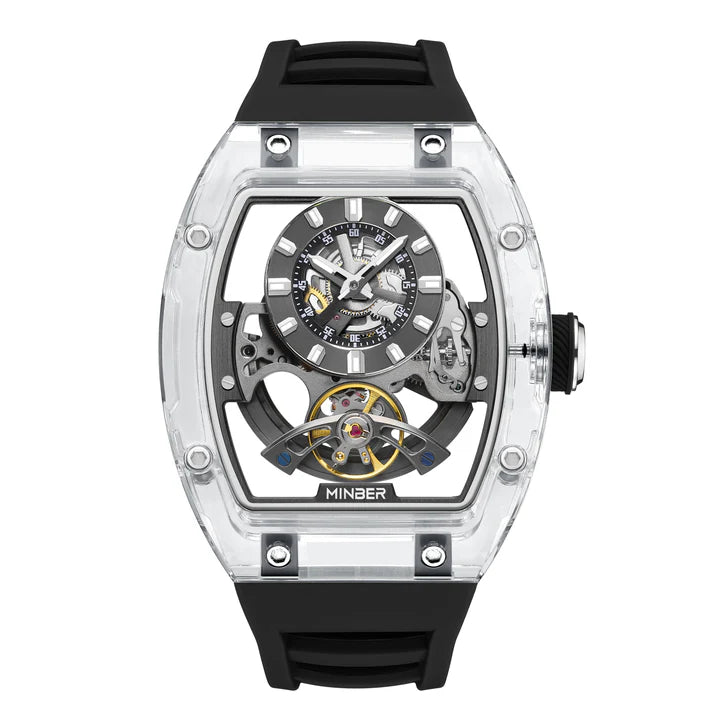Minber Skeleton Automatic Watch - Crystal Automaton - 9027-3