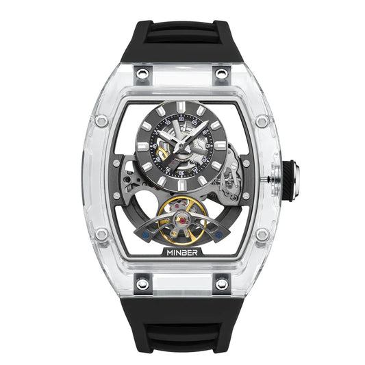 Minber Skeleton Automatic Watch - Crystal Automaton - 9027-3