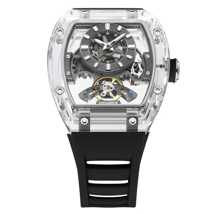 Minber Skeleton Automatic Watch - Crystal Automaton - 9027-3