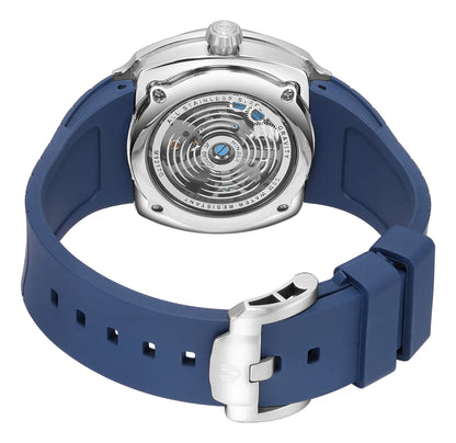 Reloj Minber Automático Lujo Con Correa De Silicona Blue
