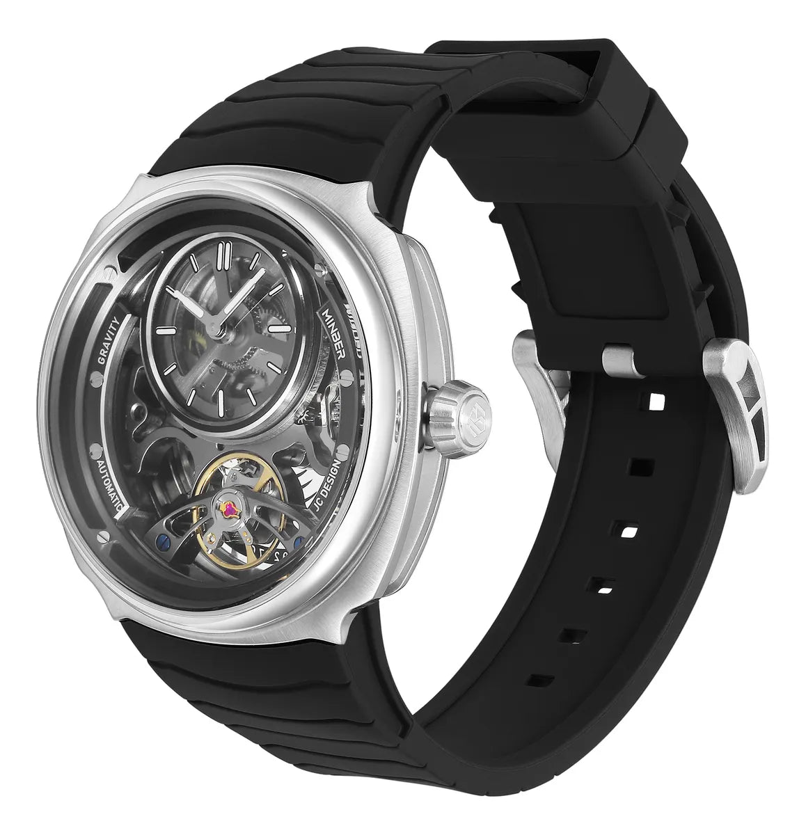 Reloj Minber Automático Con Correa De Silicona Black