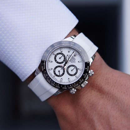 Tempomat Madrid, 20mm white rubber strap for rolex, 20mm rubber strap for omega