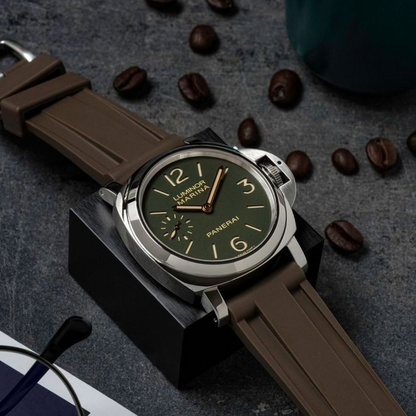 Tempomat Madrid, Brown Rubber Strap for Panerai, Seiko, Breitling, Tag Heuer Universal 24mm