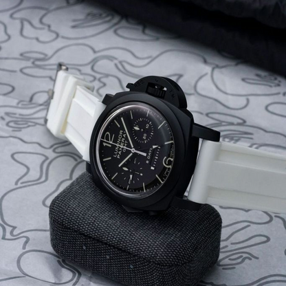 Tempomat Madrid, White Rubber Strap for Panerai, Seiko, Breitling, Tag Heuer Universal 24mm