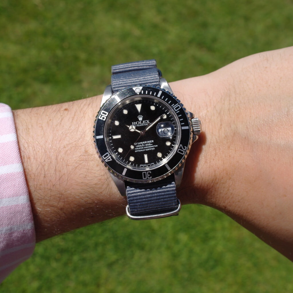 Tempomat Madrid, Grey Nato Strap for Rolex & Omega, 20mm universal fit
