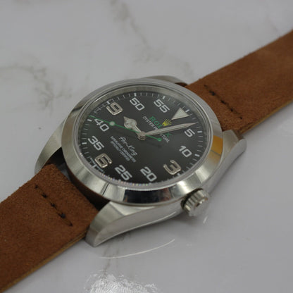 Tempomat Madrid, Dark Brown suede Leather Strap for Rolex & Omega, 20mm universal fit
