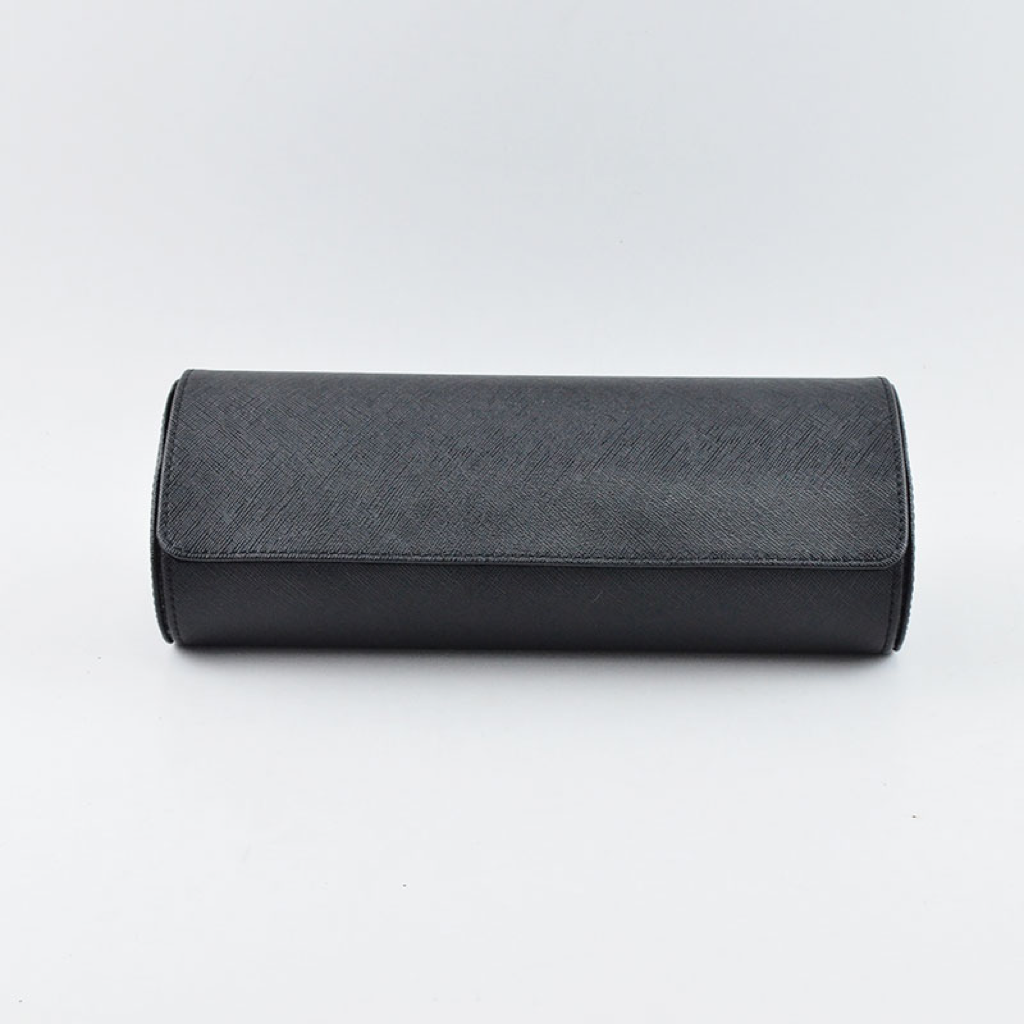 Tempomat Madrid, Full Black Saffiano leather watch roll for collectors