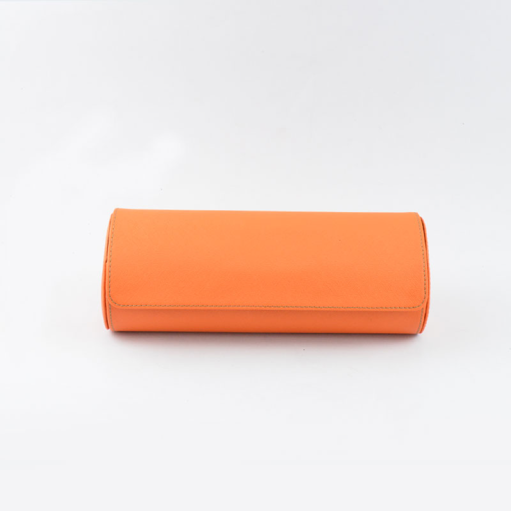 Tempomat Madrid, Orange Camouflage Saffiano leather watch roll for collectors