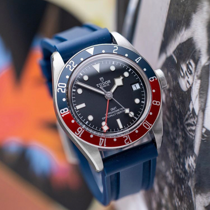 Tempomat Madrid, Blue Rubber Strap for Panerai, Seiko, Breitling, Tag Heuer, Tudor, Universal 22mm