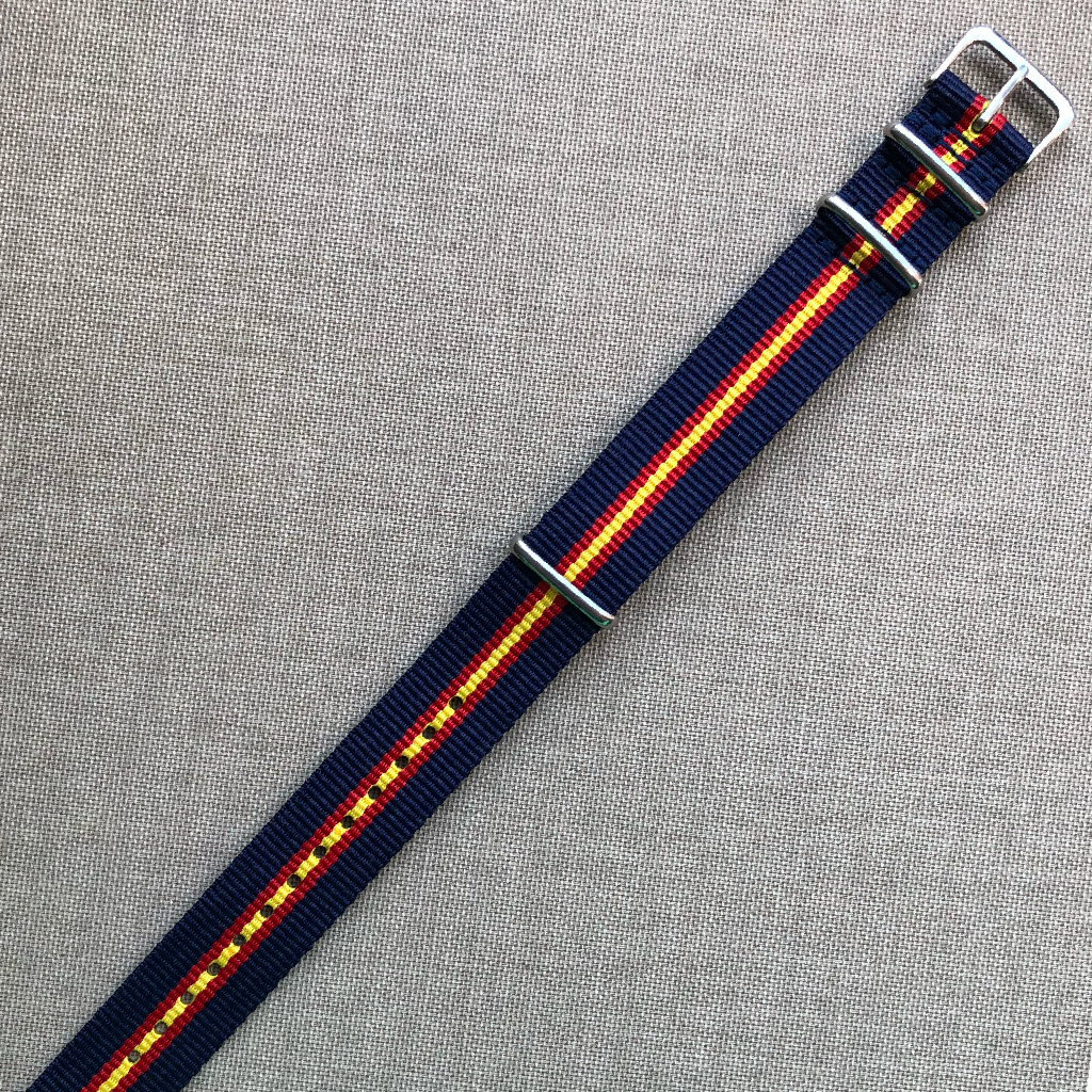 Tempomat Madrid, Spain Nato Strap for Rolex & Omega, 20mm universal fit