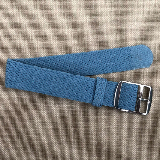 Tempomat Madrid, Grey blue Perlon Strap for Rolex & Omega, 20mm universal fit