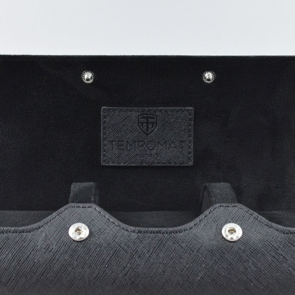 Tempomat Madrid, Full Black Saffiano leather watch roll for collectors