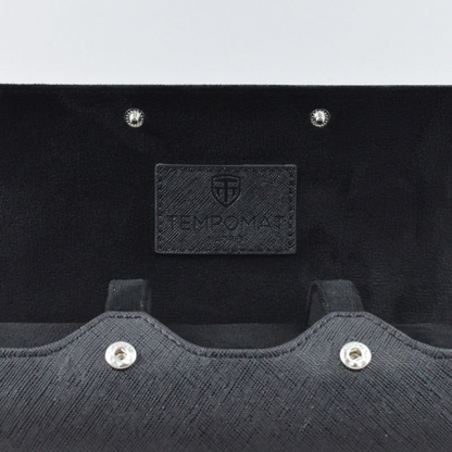 Tempomat Madrid, Full Black Saffiano leather watch roll for collectors