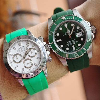 Tempomat Madrid, 20mm Green Fluor rubber strap for rolex, 20mm rubber strap for omega