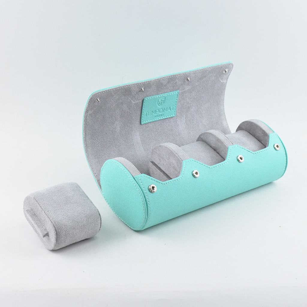 Tempomat Madrid, Tiffany Blue / Sky Blue Saffiano leather watch roll for collectors