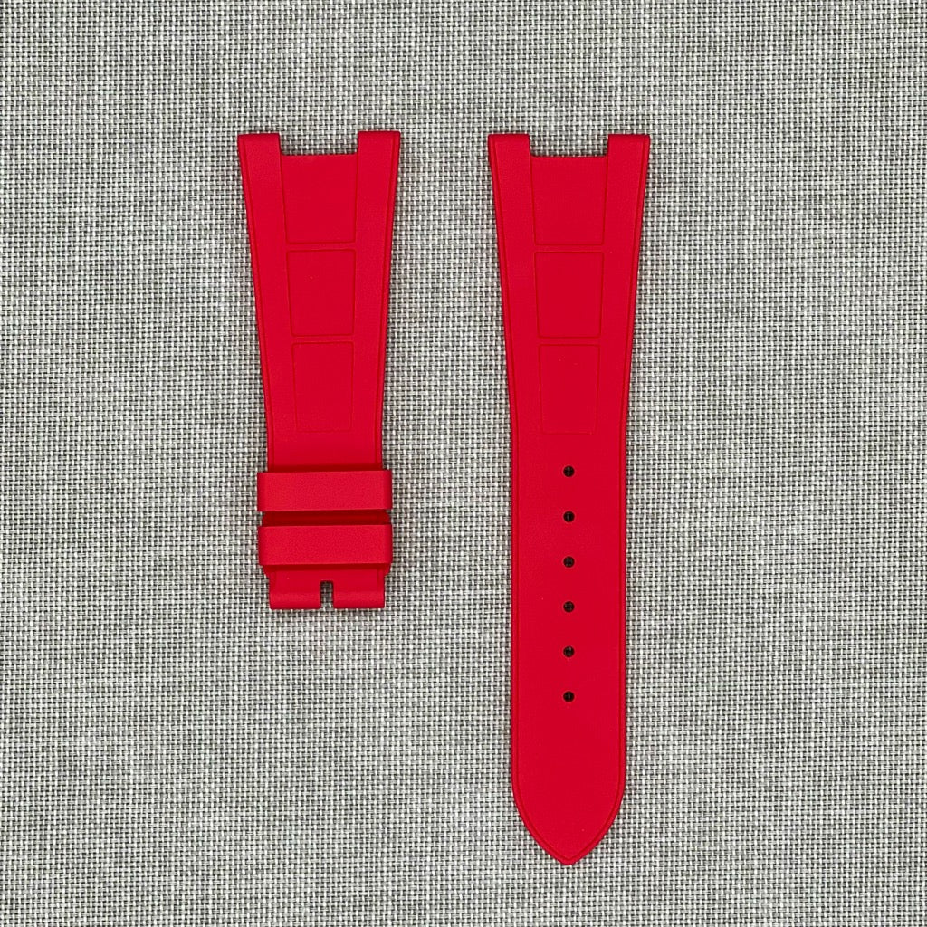 Tempomat Madrid, Flashy Red FKM Vulcanized Rubber Strap for Patek Philippe Nautilus