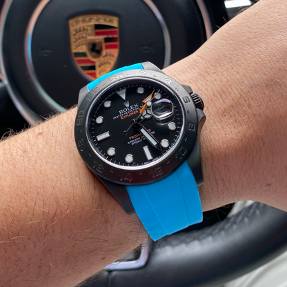 Tempomat Madrid, 21mm Blue Miami / Marbella rubber strap for rolex, 21mm rubber strap for omega