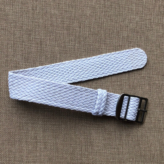 Tempomat Madrid, White Perlon Strap for Rolex & Omega, 20mm universal fit