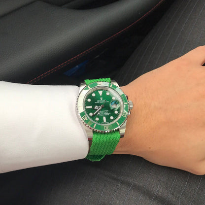 Tempomat Madrid, Green Perlon Strap for Rolex & Omega, 20mm universal fit