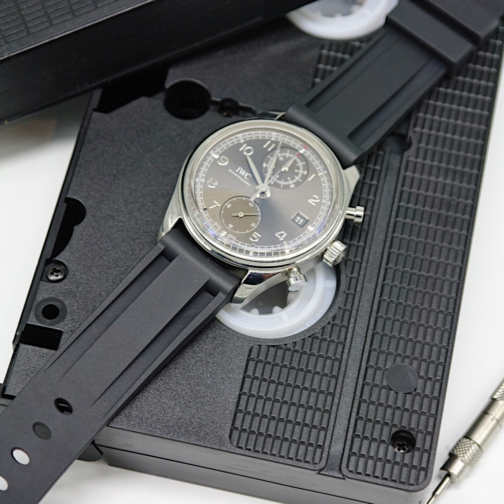 Tempomat Madrid, Black Rubber Strap for Panerai, Seiko, Breitling, Tag Heuer, Tudor, Universal 22mm
