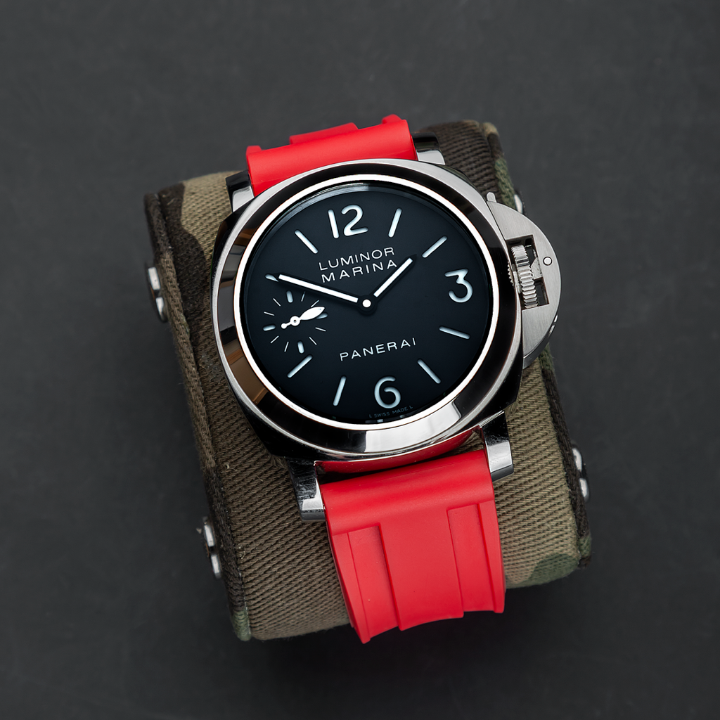 Tempomat Madrid, Red Rubber Strap for Panerai, Seiko, Breitling, Tag Heuer Universal 24mm