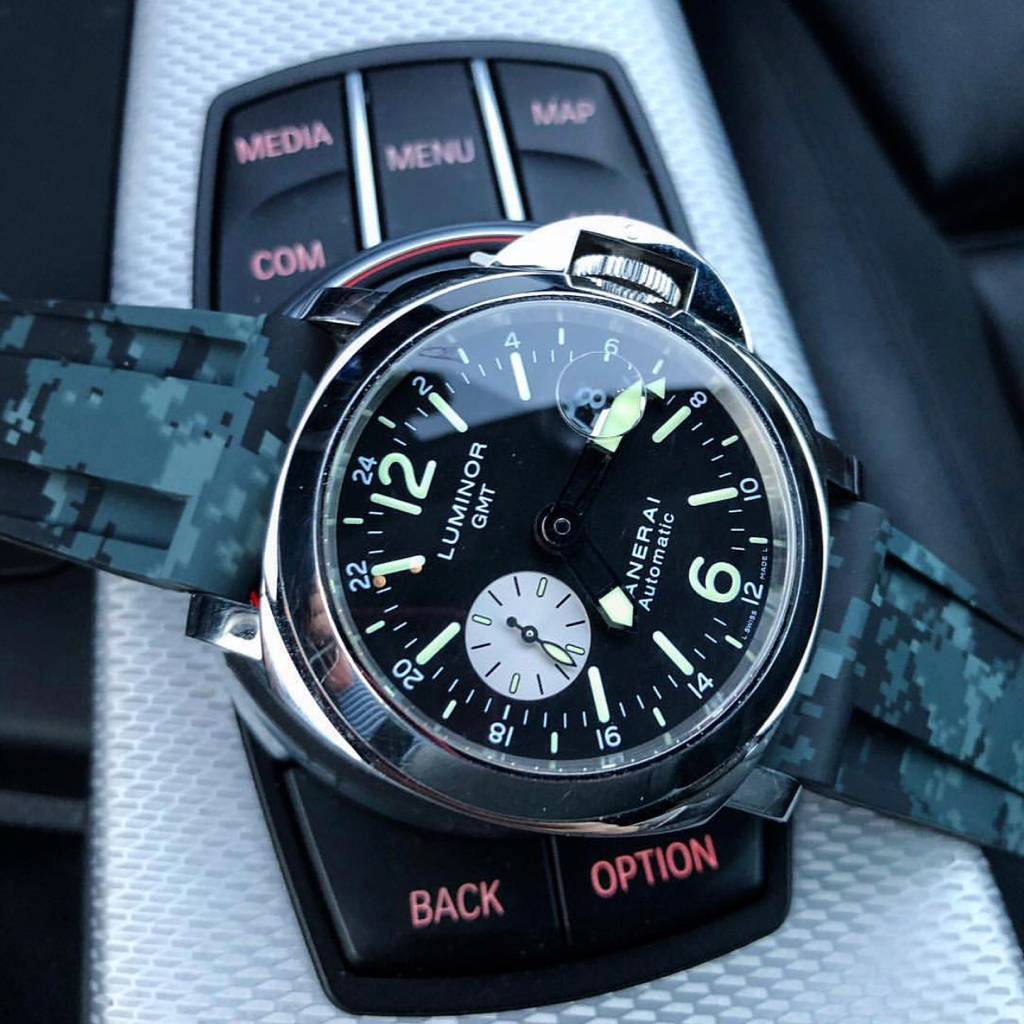 Tempomat Madrid, Digital camouflage Rubber Strap for Panerai, Seiko, Breitling, Tag Heuer Universal 24mm