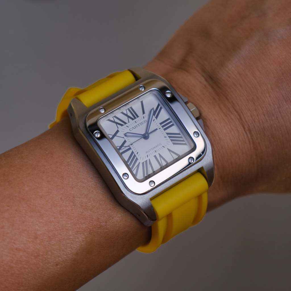 Tempomat Madrid, Yellow Rubber Strap for Panerai, Seiko, Breitling, Tag Heuer, Tudor, Universal 22mm