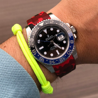 Tempomat Madrid, 20mm Red camo rubber strap for rolex, 20mm rubber strap for omega
