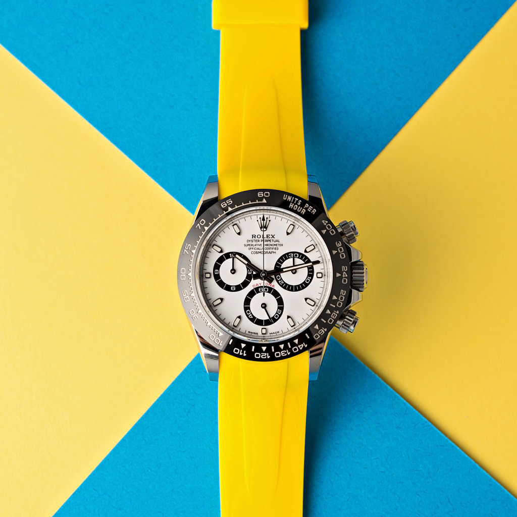 Tempomat Madrid, 20mm Yellow rubber strap for rolex, 20mm rubber strap for omega