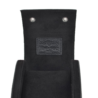 Tempomat Madrid, Full Black Natural leather watch roll for collectors