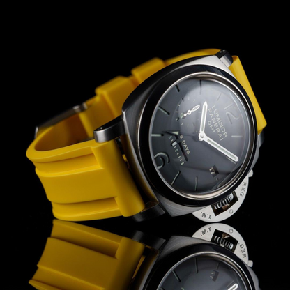 Tempomat Madrid, Yellow Rubber Strap for Panerai, Seiko, Breitling, Tag Heuer Universal 24mm