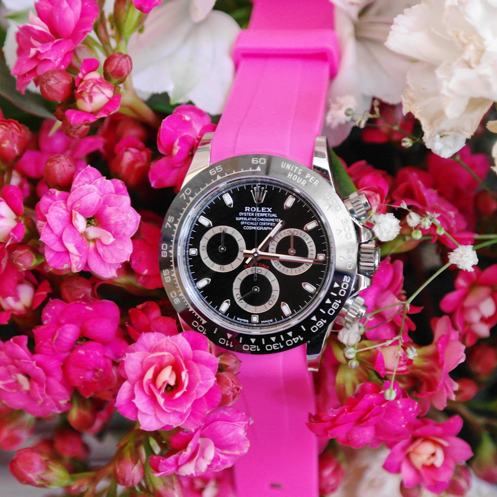 Tempomat Madrid, 20mm Pink rubber strap for rolex, 20mm rubber strap for omega