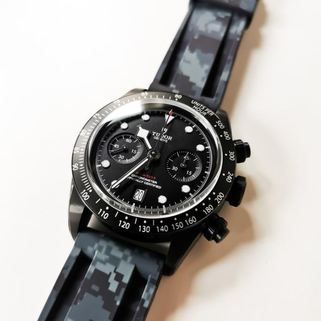 Tempomat Madrid, Digital Camouflage Rubber Strap for Panerai, Seiko, Breitling, Tag Heuer, Tudor, Universal 22mm