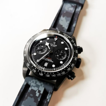 Tempomat Madrid, Digital Camouflage Rubber Strap for Panerai, Seiko, Breitling, Tag Heuer, Tudor, Universal 22mm