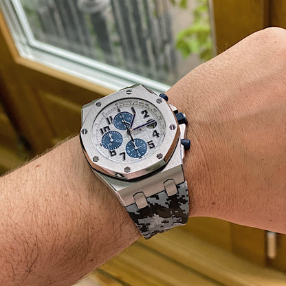 Tempomat Madrid, Digital Camouflage Rubber Strap for Audemars Piguet, royal oak offshore 42mm