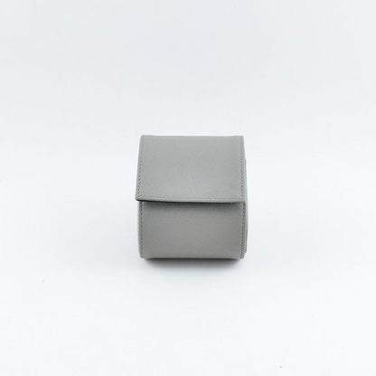 Tempomat Madrid, Grey Saffiano leather watch roll for collectors