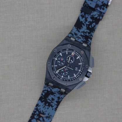 Tempomat Madrid, Digital Camouflage Rubber Strap for Audemars Piguet, royal oak offshore 44mm