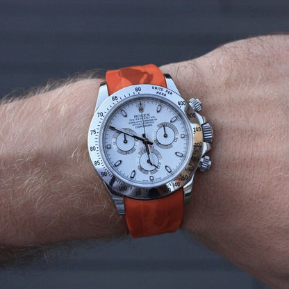 Tempomat Madrid, 20mm Orange camo rubber strap for rolex, 20mm rubber strap for omega