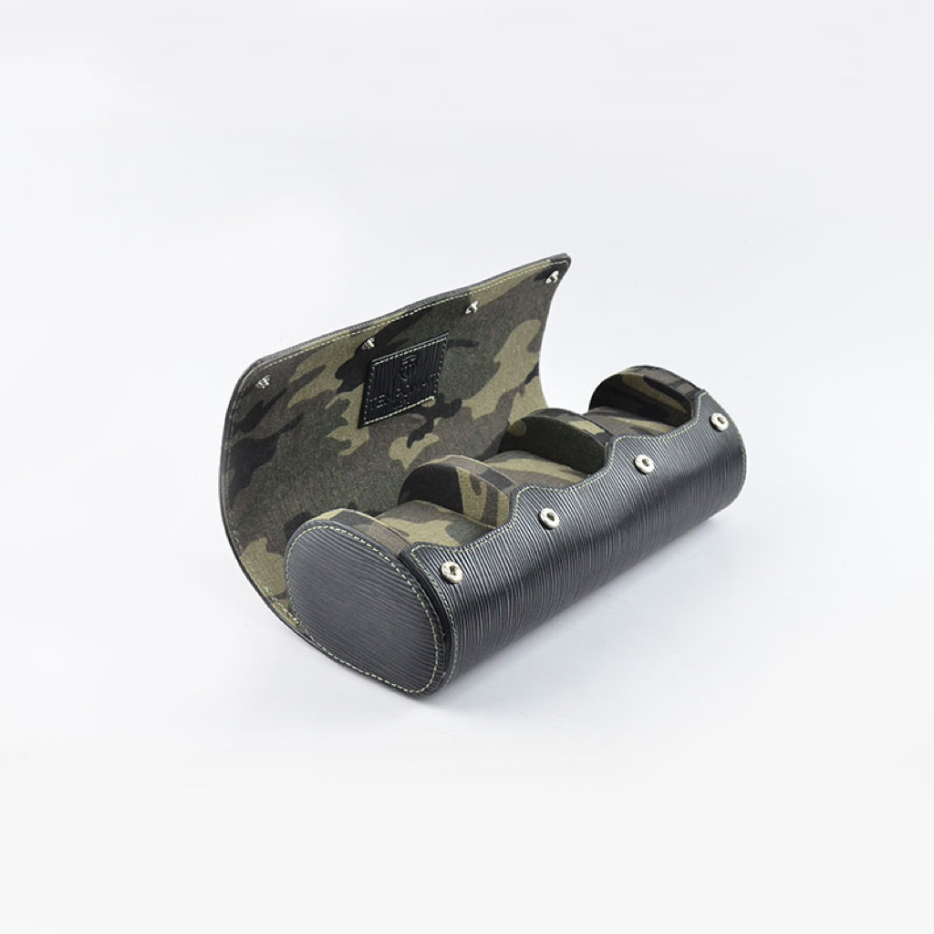 Tempomat Madrid, Black Epi Camouflage Saffiano leather watch roll for collectors