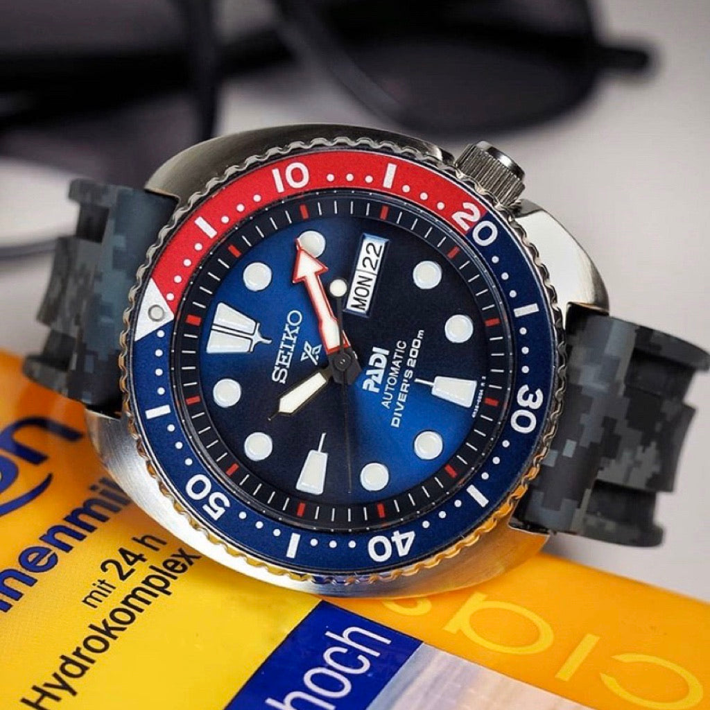 Tempomat Madrid, Digital Camouflage Rubber Strap for Panerai, Seiko, Breitling, Tag Heuer, Tudor, Universal 22mm