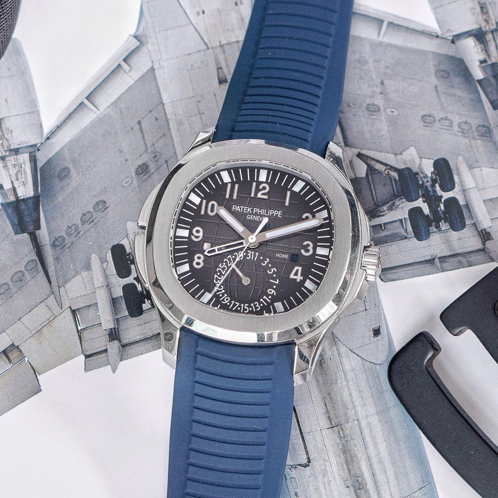 Tempomat Madrid, Navy Blue FKM Vulcanized Rubber Strap for Patek Philippe Aquanaut