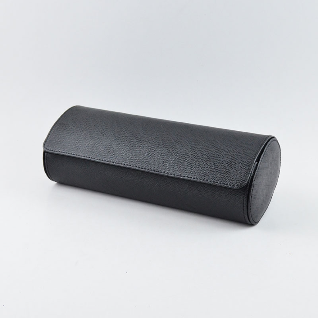 Tempomat Madrid, Full Black Saffiano leather watch roll for collectors