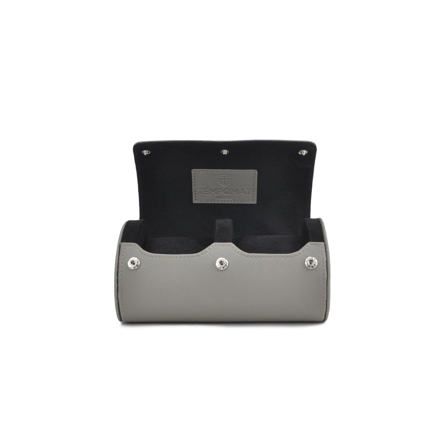 Tempomat Madrid, Grey Saffiano leather watch roll for collectors