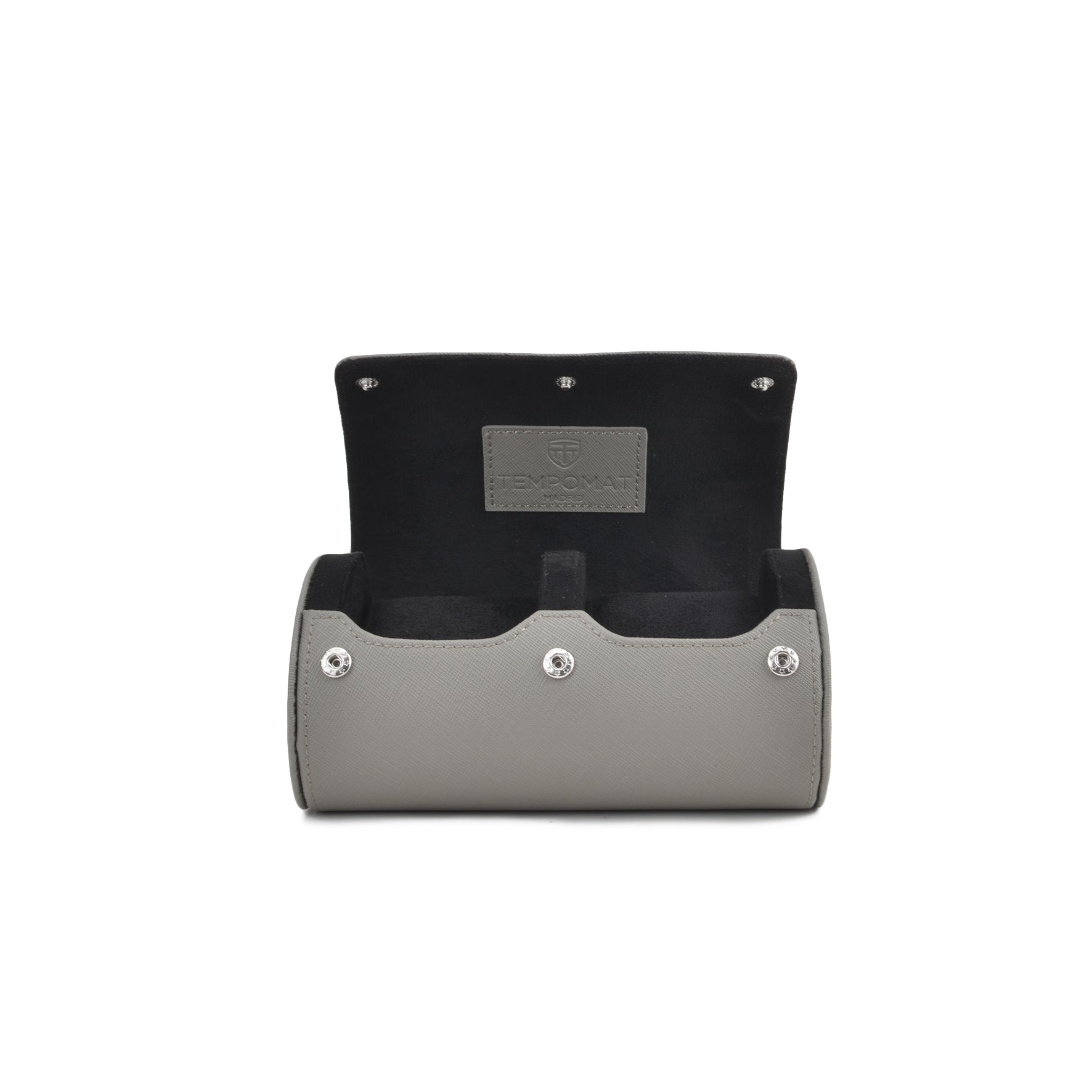 Tempomat Madrid, Grey Saffiano leather watch roll for collectors