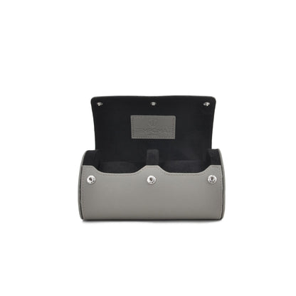 Tempomat Madrid, Grey Saffiano leather watch roll for collectors