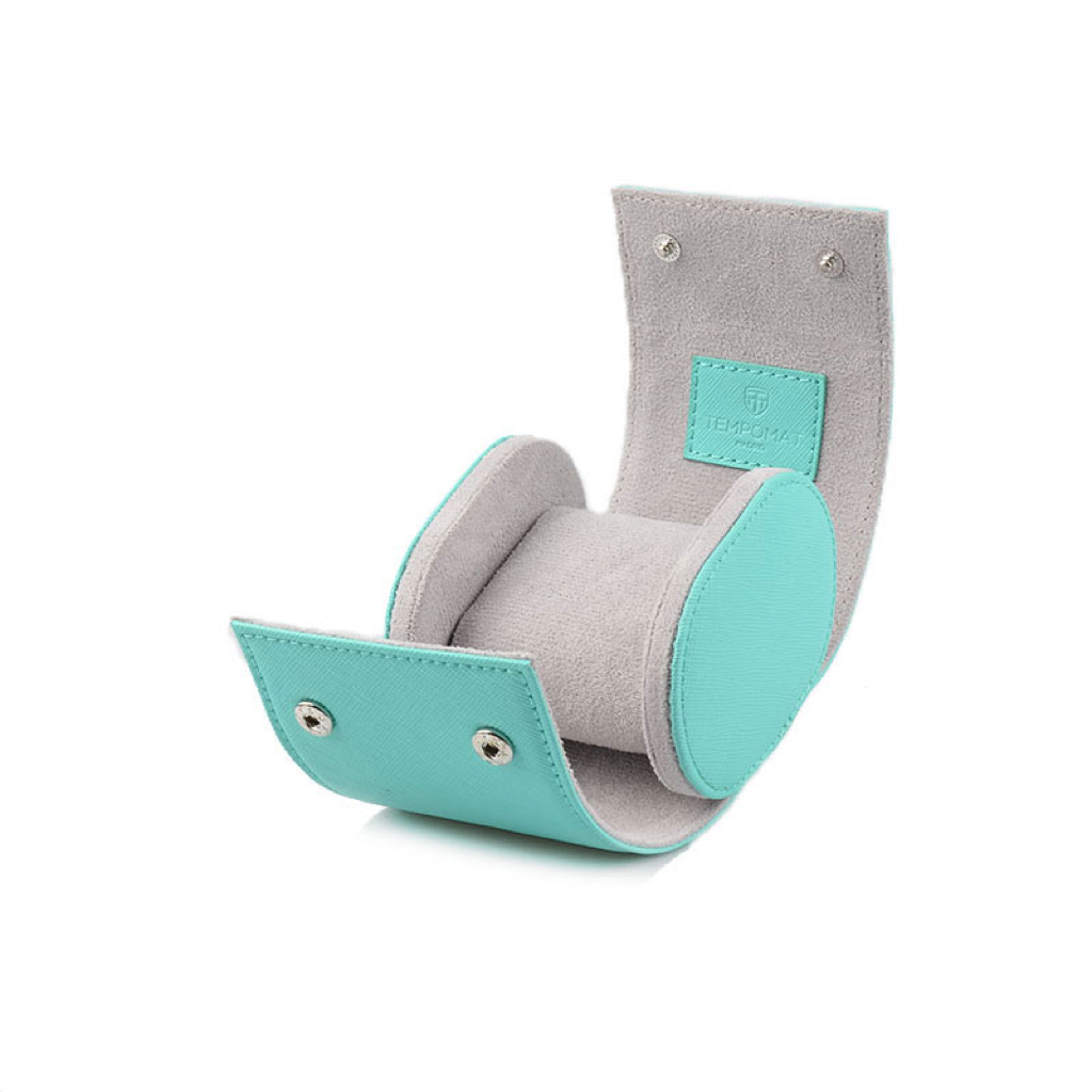 Tempomat Madrid, Tiffany Blue / Sky Blue Saffiano leather watch roll for collectors