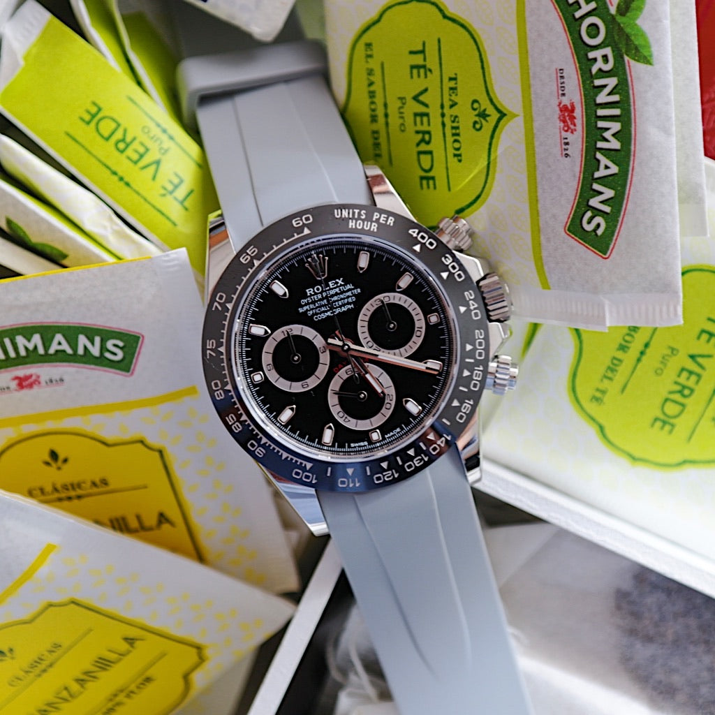 Tempomat Madrid, 20mm grey rubber strap for rolex, 20mm rubber strap for omega