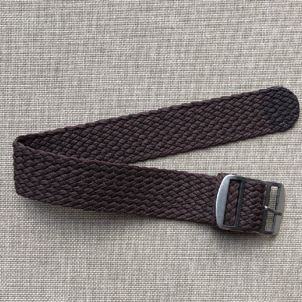 Tempomat Madrid, Brown Perlon Strap for Rolex & Omega, 20mm universal fit