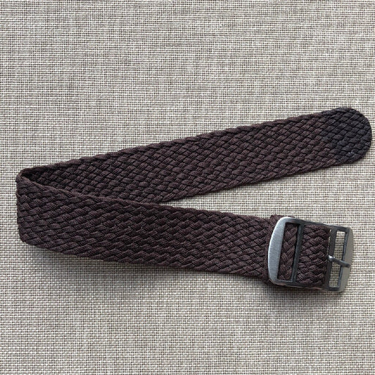 Tempomat Madrid, Brown Perlon Strap for Rolex & Omega, 20mm universal fit