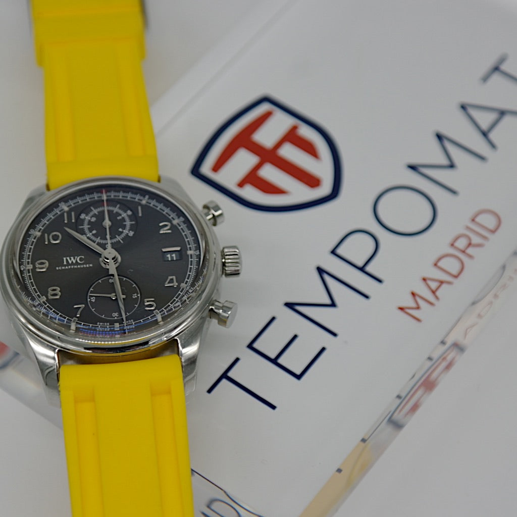 Tempomat Madrid, Yellow Rubber Strap for Panerai, Seiko, Breitling, Tag Heuer, Tudor, Universal 22mm